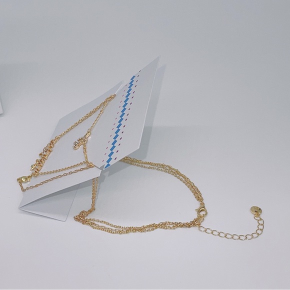 BP. Crystal Zodiac Triple Layer Pendant Necklace Capricorn Gold NIB - Picture 5 of 8